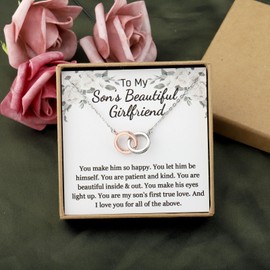 OKEYCH Gifts to My Son's Girlfriend From His Mom, To My Son's Beautiful Girlfriend Necklace, Sons Girlfriend From Boyfriend's Parents (To My Son's Beautiful Girlfriend NC)
