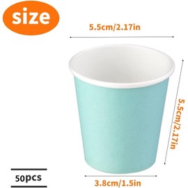 Giwrmu 50 Pack 3 oz Paper Cups, Disposable Cups for Bathroom, Mouthwash, Espresso, Snack and Everyday Use,Suitable for Home, Party, Picnic (Blue)