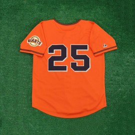 Majestic Barry Bonds San Francisco Giants Men's Alt Orange Jersey w/ Team Patch - L