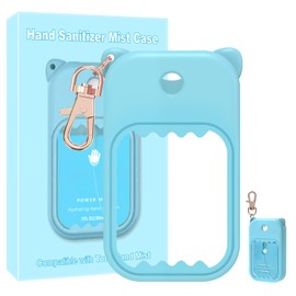 taessv Hand Sanitizer Spray Case for Touchland Silicone Touchland Case Keychain Cute Hand Sanitizer Spray Holder Compatible with Touchland Power Mist Gentle Mist Glow Mist, Blue