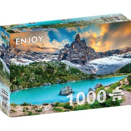 ENJOY Puzzle Pristine Lake in Mountain Landscape Italy – 1000 Pieces Jigsaw Puzzle for Adults – Matte Finish, Soft Touch, Easy to Assemble, Tight Fit, Vivid Colors, Missing Pieces Service