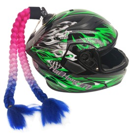 HHongJM Helmet Pigtail Motorcycle Helmet Ponytail Bicycle Helmet Braids Hair Tails Used for Any Helmets/Reusable Design 24Inch 2pcs Together (Helmet Not Included)