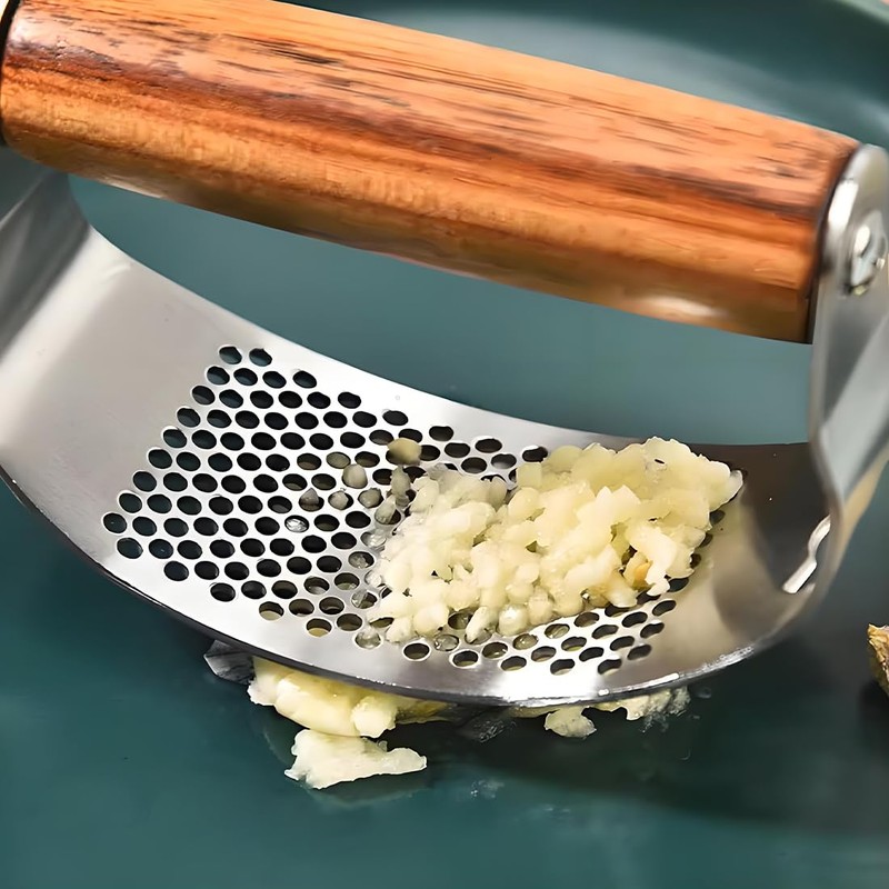 Garlic Press Rocker Stainless Steel Ginger Crusher, Garlic Mincer and