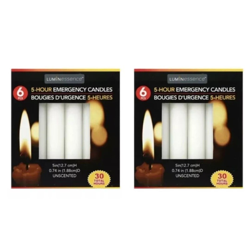 Luminessence 36 Emergency Candles Long Burn Power Outages, Camping, Survival,