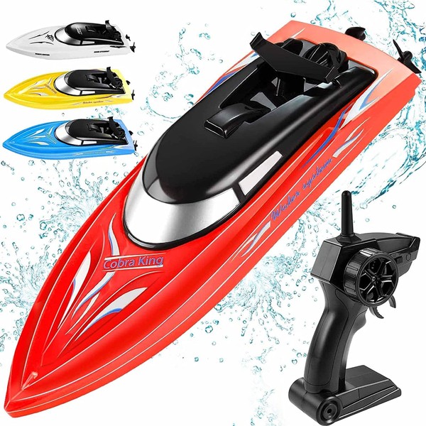 Wemfg RC Boat Remote Control Boats for Pools and Lakes, RH701 15km/h High Speed Mini Boat Toys for Kids Adults Boys Girls Red