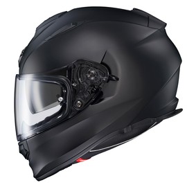 ScorpionEXO Ryzer Full Face Motorcycle Helmet with Pinlock Ready Shield with Integrated Speaker Pockets DOT ECE Approved Solid (Matte Black - Medium)