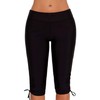 Urchics Pantalones cortos largos de natación para mujer, talla grande,