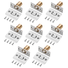 Ravinte 8 Pack Adjustable Door Ball Catch, Silver Closet Door Latch, Solid Brass Body & Stainless Steel Strike Plate