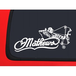 Mathews Archery with Bow Hunter Male - White Hunting window decal sticker