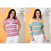 King Cole Ladies DK Knitting Pattern V Neck Cable Knit