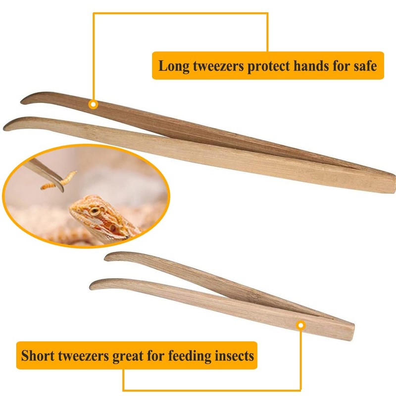 ASOCEA 2 Pack Extra Long Reptile Tweezers Feeder Tool Lizard