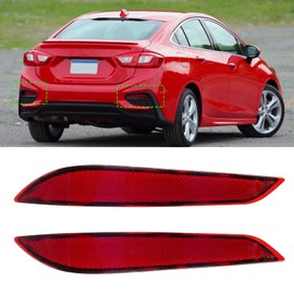 Abodvu Compatible with Chevy Cruze Rear Bumper Reflector 2016-2019,Left Driver & Right Passenger Side Rear Bumper Red Marker Trims,Back Reflector Light W/O Bulb Replacement for 2nd Gen Cruze(1Pair)