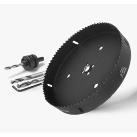 8 Inch Hole Saw with 1/2" Hex Shank Quick Change Arbor, JTemgle Bi-Metal Hole Saw Heavy Duty Hole Cutting Tool for Cornhole Boards, Recessed Lights, Wood, Plastic, Drywall & Soft Metal