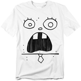 Spongebob Squarepants Spongebob Doogle Face Unisex Adult T Shirt, White, X-Large