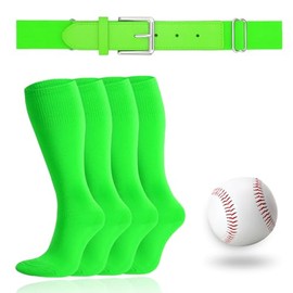 JASGOOD Baseball Socks,Belt and Baseball Combo Set for Toddler/Youth/Adult,Softball Accessories Set 2 Socks 1 Belt and 1 Baseball for Boys Girls