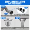 Cinsda Double Sink Drain Kit, Flexible Sink Drain Pipe 1-1/2