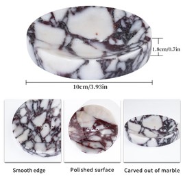 Luxurious Natural Marble Soap Dish Tray Marble Soap Holder Trinket Plate for Bathroom Sink Kitchen Countertop Bedroom Vanity Bathroom Accessory Rectangular