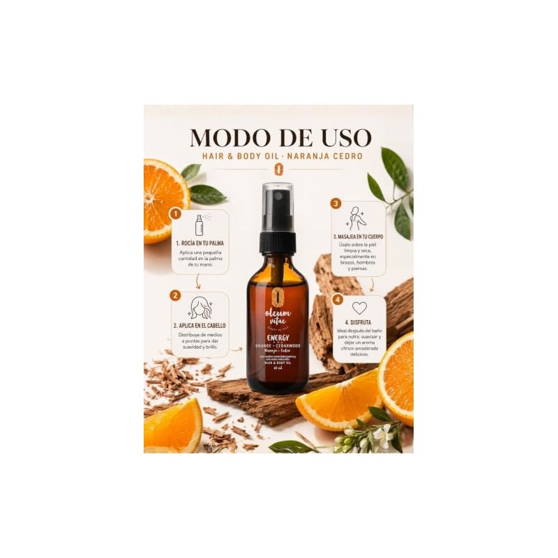 OLEUM VITAE Hair & Body Oil. Aceite Hidratante para Cabello