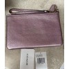 Coach NWT COACH Wallet Wristlet C7215 Pink Metallic Pebbled Leather