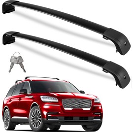 Roof Rack Cross Bars 220lbs Compatible with Lincoln Aviator 2019 2020 2021 2022 2023 2024 2025，Heavy Duty Aluminum Lockable Roof Rails Crossbars Cargo Canoe Black Rooftop Cargo Carrier Luggage.