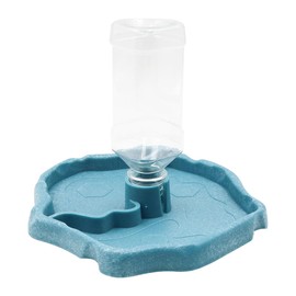ZONADAH 2 in 1 Automatic Reptile Feeders Waterer Tortoise Water Feeding Dish Dispenser Drinker Food Water Bowl for Lizards Tortoises Gecko Chameleon Blue