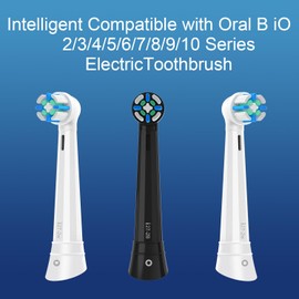 IO Replacement Heads Compatible with Oral B iO 2/3/4/5/6/7/8/9/10 Series Electric Toothbrush, Medium Bristles Brush Heads Compatible with Oral B, Deep Clean and Sensitive Care, 8 Pack Black