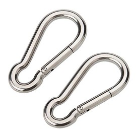 Mougerk 4 Inch Stainless Steel Spring Snap Hook Carabiner, 1100lb 304 Stainless Steel Clips, Set of 2