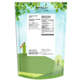 Food to Live Canadian Hemp Seeds, 1 Pound – Raw Hearts, Hulled, Shelled, Kosher, Bulk, Vegan Superfood, Keto and Paleo Friendly, Rich in Protein, Omegas 3 & 6, and Manganese, Great for Yogurts