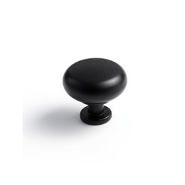 JIASENBAO Black Cabinet Knobs Round Matte Black Drawer Pulls Kitchen Cupboard Bathroom Dresser Cabinet Hardware Handles Zinc Alloy 5 Pack