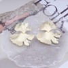 Cybche Hammered Ginkgo Leaf Earrings Large Leaf Stud Earrings Metal