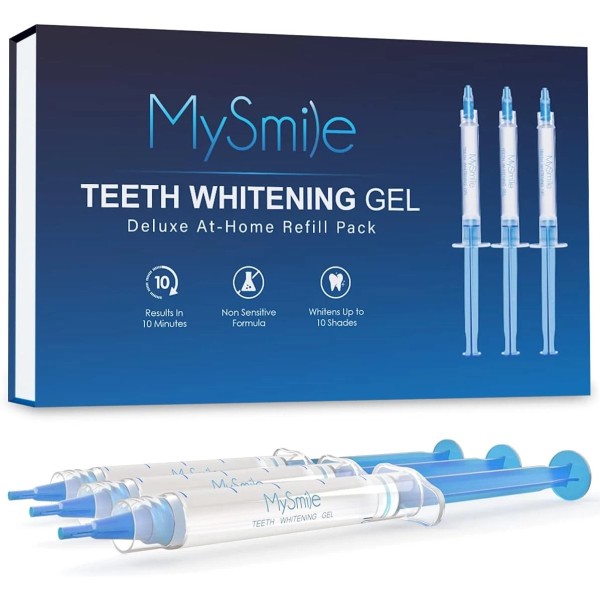 MySmile Teeth Whitening Gel Pen Refill Pack, 3 Non-Sensitive Pack