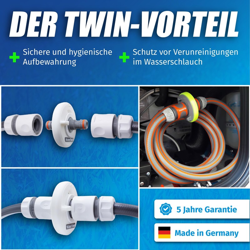 Water Tank Cap with Connection for Gardena Systems for Motorhomes,