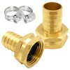 Uenede 2PCS Brass 3/4" Barb x 3/4"GHT Female Garden Hose