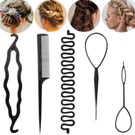 5 Piece Hair Styling Set for Women and Girls, Hair Braiding Tool - Hair Braiding Tools for DIY Hairstyles, Hairstyle Aid, for Women, Girls