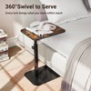 ELYKEN TV Tray Table, C-Shape Couch Desk, 360° Swivel Side