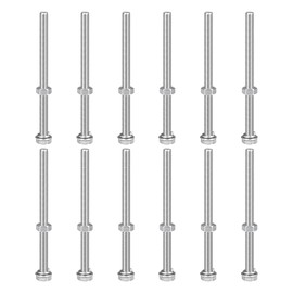 uxcell M8 x 120mm Hex Head Screws Bolts, Nuts, Flat & Lock Washers Kits, 304 Stainless Steel Fully Thread Hexagon Bolts 12 Sets
