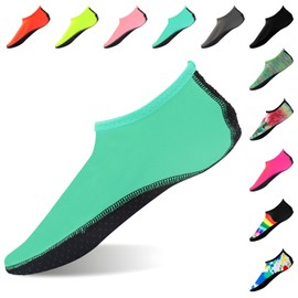 FANWINKJ Water Socks, Anti-Slip Breathable Yoga Socks for Beach, Sports, Surf, and Swim, Lake Blue, Unisex, Adult, Size 2.5/3 UK