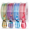 AMOLEN Silk PLA 3D Printer Filament Bundle, Shiny Multicolor Rainbow
