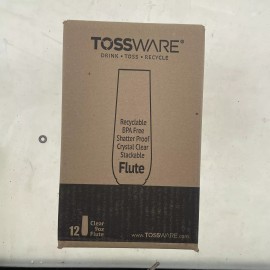 Tossware Recyclable BPA Free Shatter Proof Crystal Clear Stackable Flute