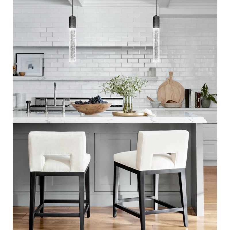 HAIXIANG Set of 2 Pendant Lights for Kitchen Island, White