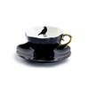 Grace Teaware Raven Black Fine Porcelain Tea Cup and Saucer