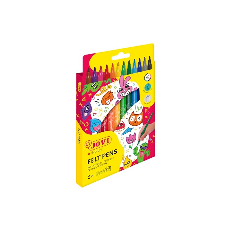 Jovi 270100 Pack of 12 Coloured Felt-Tip Pens