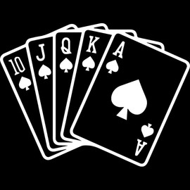 Transparent Decal Stickers Of Spade Royal Straight Flush Poker Hand 1 (White) Premium Waterproof Vinyl Decal Stickers For Laptop Phone Accessory Helmet Car Window Mug Tuber Cup USCSKUS895386WH090622