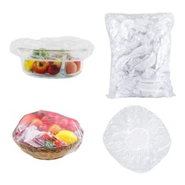 Pack of 100 Food Storage Bags Sealing Bags Food Cover Reusable Elastic Covers for Food Storage Fruit Preservation Bowl Dish Plate