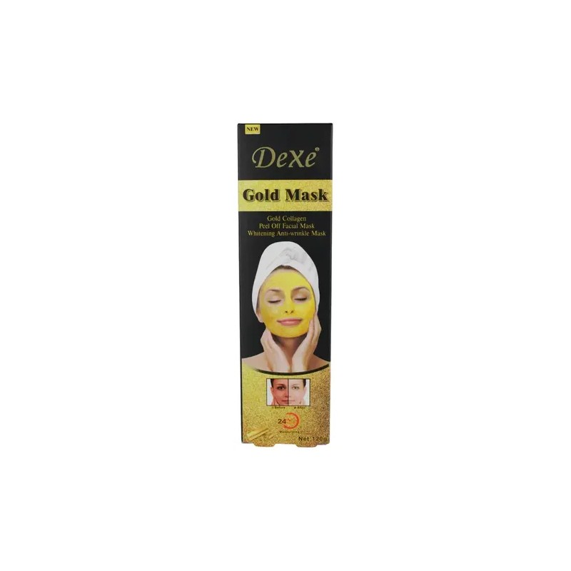 Mascarilla Facial Dorada Con Colágeno Y Carbón Activado Dexe