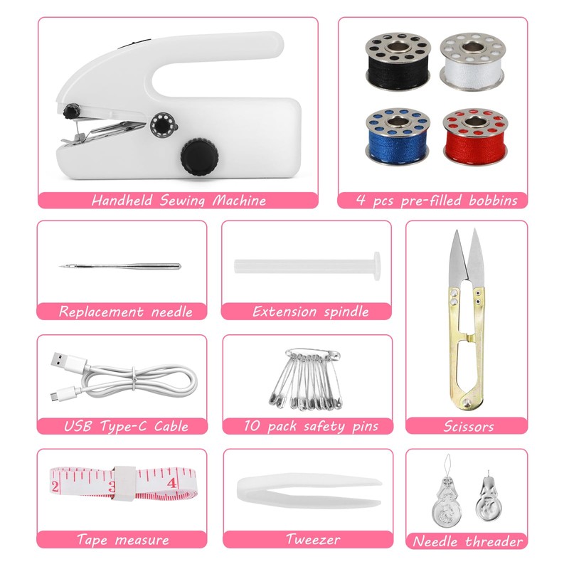 Handheld Sewing Machine - Mini Portable Electric Sewing Machine for