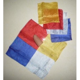 SUMAG Thumb Tip Blendo Silk Magic Tricks Handkerchiefs 4 Silk Joined into One Magic Stage Illusions Props Gimmick Mentalism