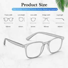 ZWWOGE 2 Stück Durchsichtige Fake Brille mit Blaulichtfilter Transparent,Transparent-Braun Blaulichtbrille,Superleichte Augenbelastung Reduzierung,blaulichtfilter brille herren