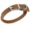 OOPSDOGGY Rolled Leather Dog Collar Soft Roll Collars for Small