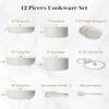 [LIVE] 12-Piece Ceramic Nonstick Cookware Set, Detachable Handle Pots and